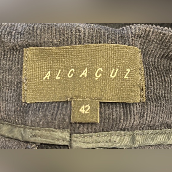 ALCACUZ Blue Textured Corduroy straight Leg Pants Size Eu 42 US 12 Inseam 30” - Picture 4 of 4